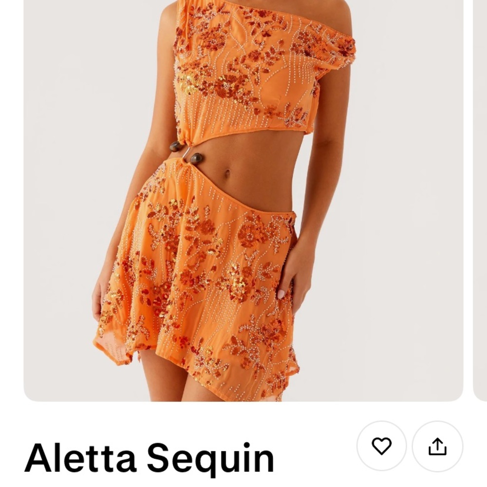 Peppermayo Aletta Sequin Orange Mini Dress